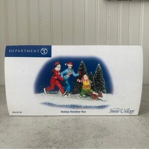 Dept 56 Snow Village Holiday Reindeer Run #55126 Family & Dog Racers Accessory
